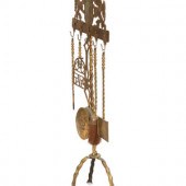A Mizner Brass Fireplace Tool Set and