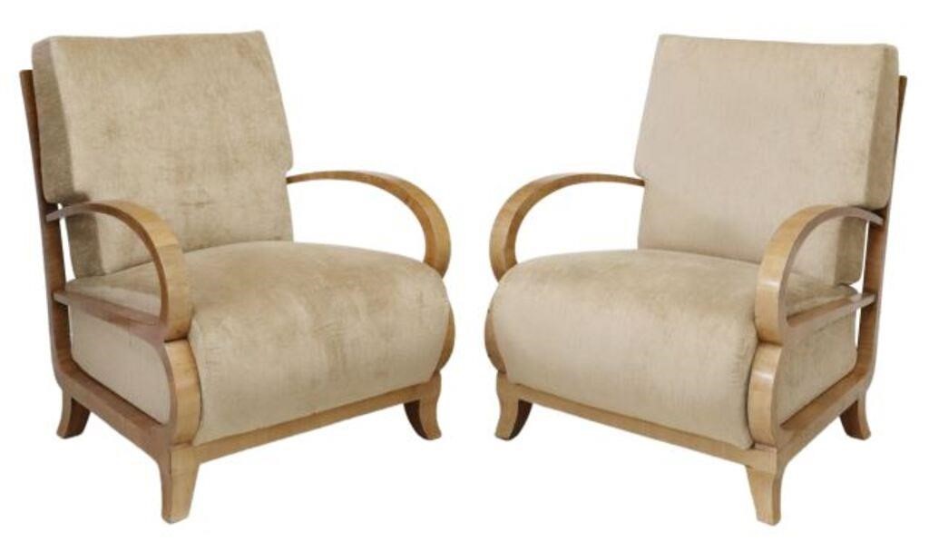  2 ART DECO STYLE BENTWOOD UPHOLSTERED 2f6a13