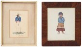 (2) FRAMED WATERCOLOR PAINTINGS ON PAPER(lot