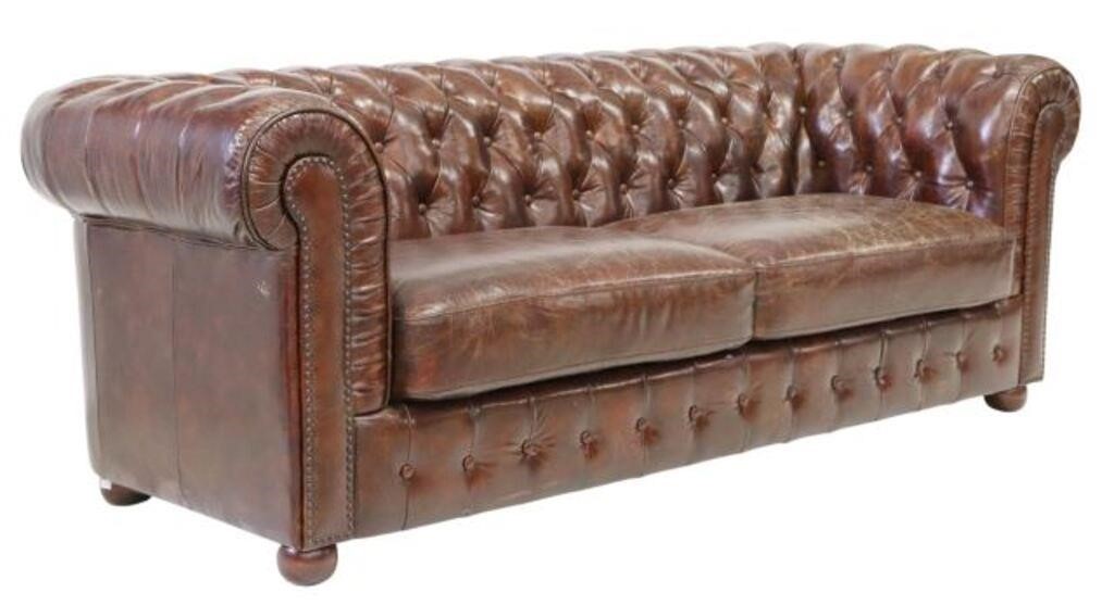 CHESTERFIELD STYLE BROWN TUFTED 2f6cf3