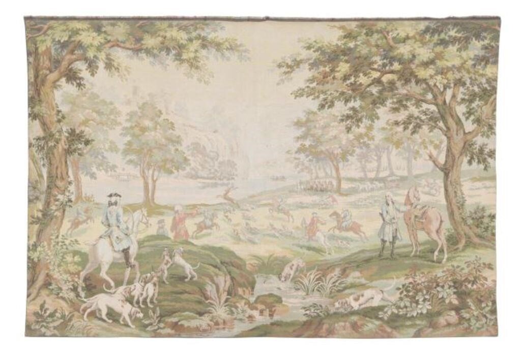 FRENCH JACQUARD TAPESTRY STAG HUNTING 2f6db0