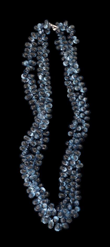 Blue topaz double strand necklace 4be49