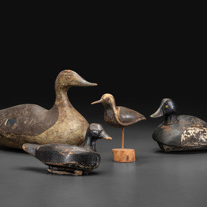 Four Wooden Duck Decoys Early 20th 2f563d