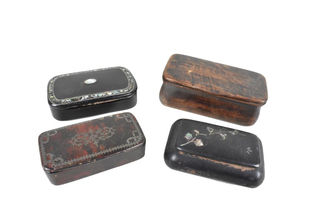 FOUR VARIOUS SMALL BOXES LATE 19TH 2f8682