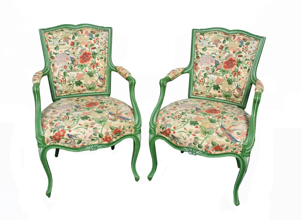 PAIR OF FRENCH LOUIS XV STYLE ARMCHAIRS  2f87a6