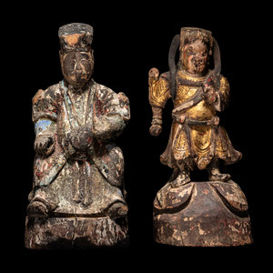 Two Chinese Carved Wood Figures 2f8934