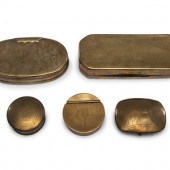 Five Brass Trinket Boxes
18th/19th Century
each