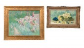 TWO FRAMED FLORAL WORKS ONE O C 2f966f