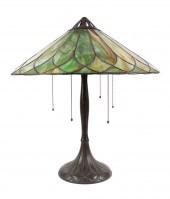 HANDEL LAMP WITH GREEN SLAG GLASS 2f968e