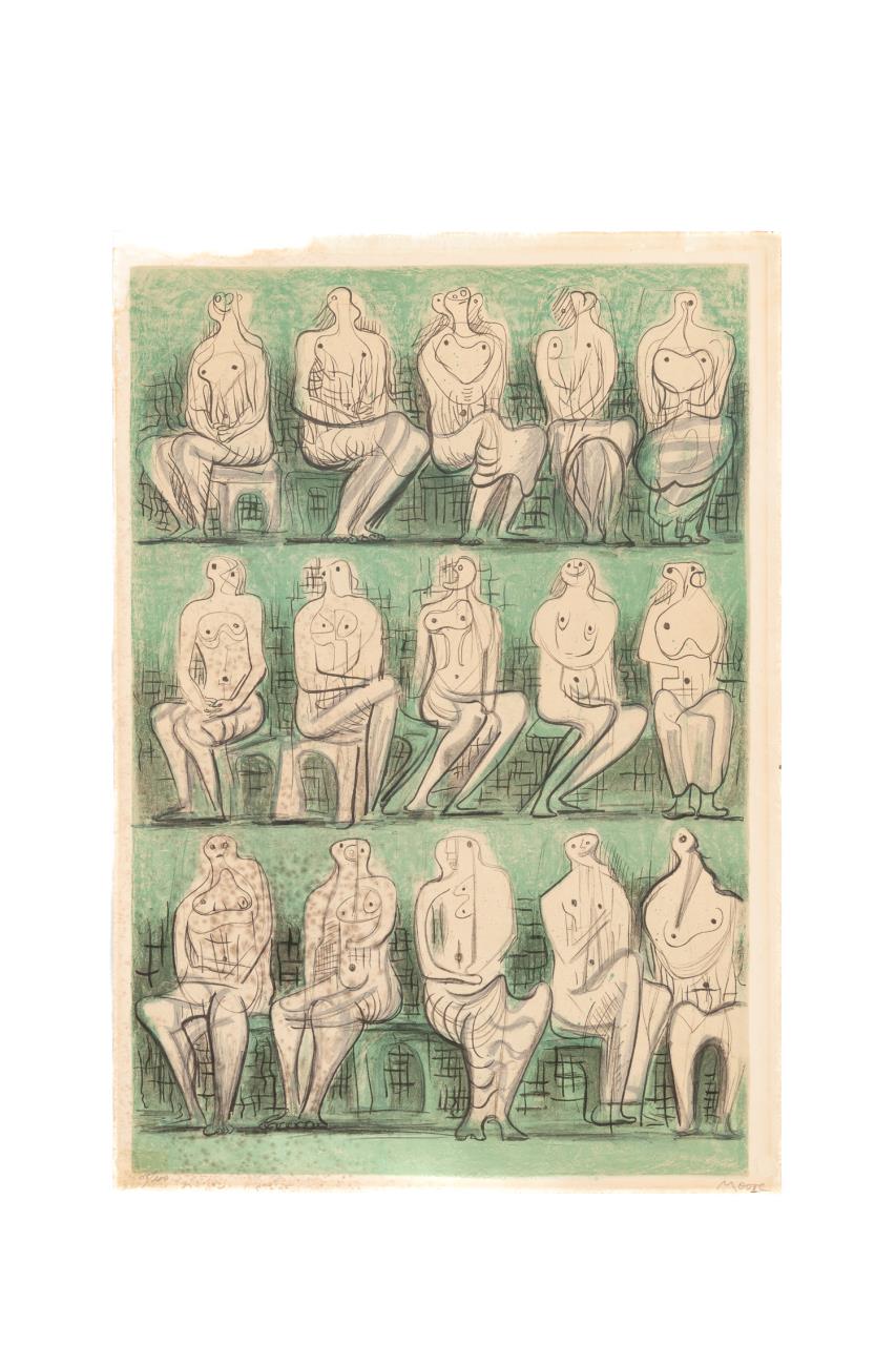 HENRY MOORE SEATED FIGURES ABSTRACT 2f9773