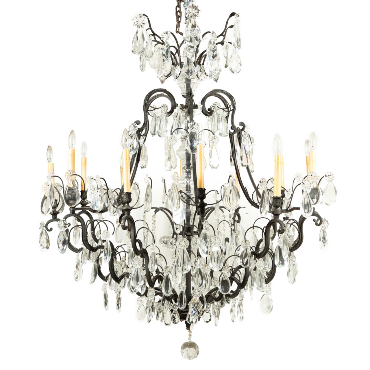 FRENCH LOUIS XV STYLE IRON CRYSTAL 2f98ba