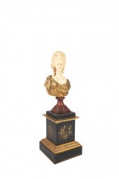 BUST OF MARIE ANTOINETTE ON STAND, AFTER
