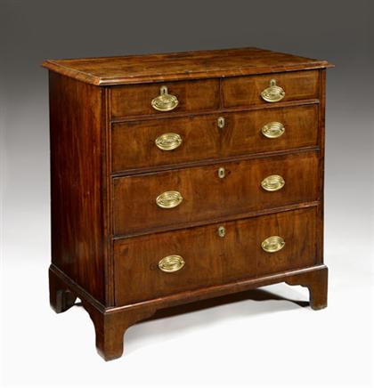 George III burl walnut chest of drawers 