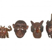 Four Mexican Copper Festival Masks
20th