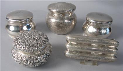 Four American sterling silver vanity jars
