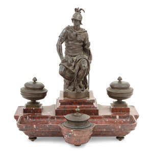 A French Bronze and Marble Figural 2f7a79