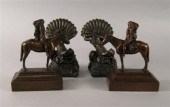 Two pairs of American bronze bookends 4bf87