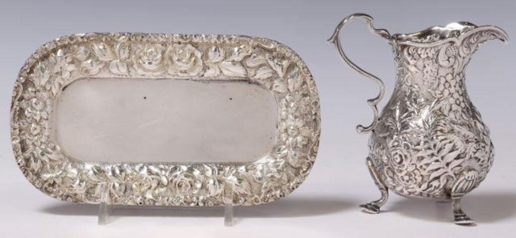  2 REPOUSSE SILVER STIEFF TRAY 2f7c5a