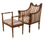 2 LOUIS XVI STYLE UPHOLSTERED 2f7c88