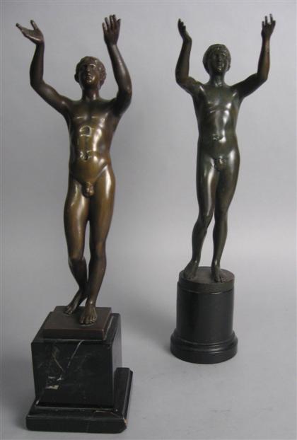Two German bronzes    exalted youth, after