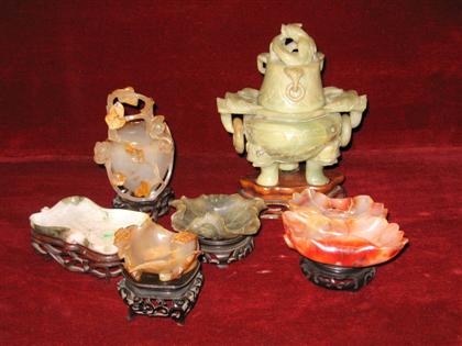 Six hardstone carvings Chinese  4c00a