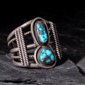 Navajo Silver and Bisbee Turquoise 2f8155