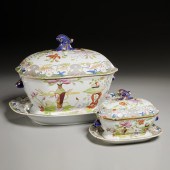(2) MASONS TABLE AND FLOWER POT TUREENS