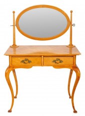 QUEEN ANNE REVIVAL MAPLE DRESSING TABLE,