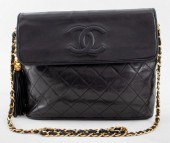 CHANEL QUILTED BLACK LAMBSKIN LEATHER 2fb7be