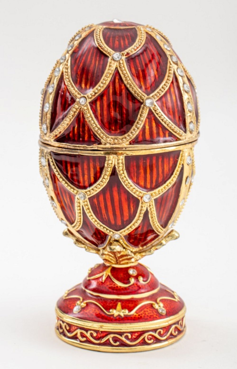 FABERGE STYLE RED ENAMEL MUSICAL 2fb7f9