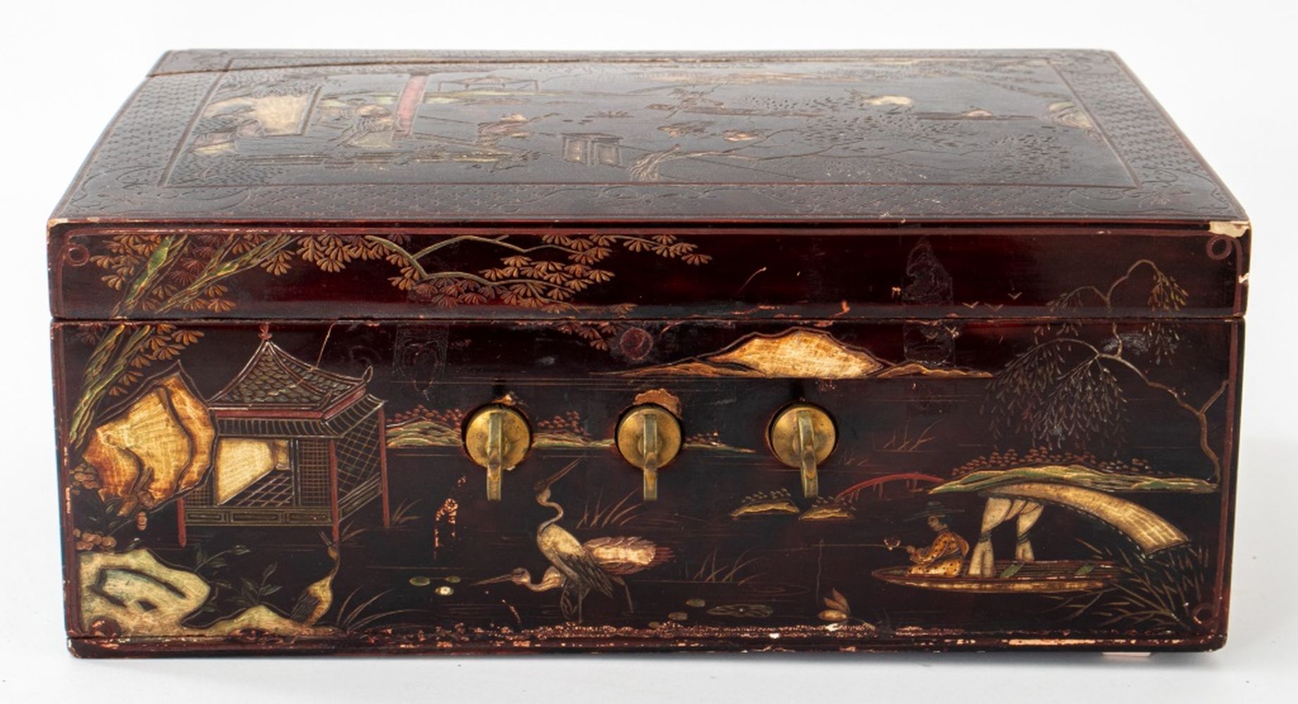 J O WILSON CHINESE LACQUERED LOCK 2fbbdc