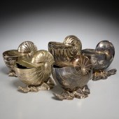 (5) VICTORIAN NAUTILUS SHELL SPOON WARMERS