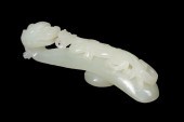CHINESE CARVED CELADON JADE DRAGON 2f9bbe