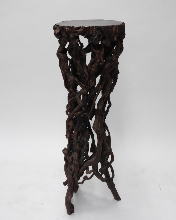 ASIAN CARVED WOOD TREE ROOT PEDESTAL 2fa020