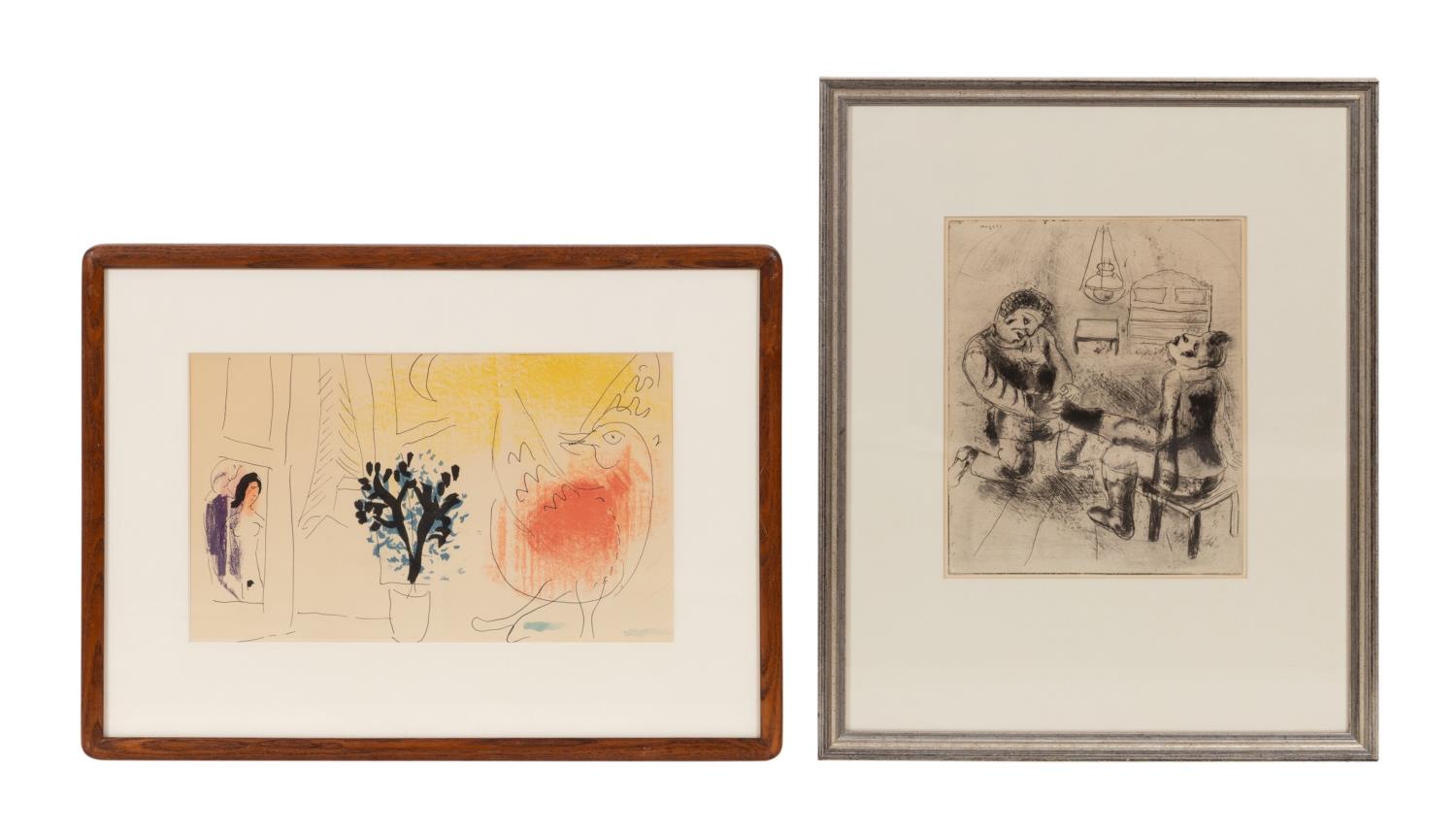 TWO MARC CHAGALL PIECES LITHOGRAPH 2fa129