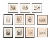 11 B&W SATIRICAL PRINTS AFTER HONORE