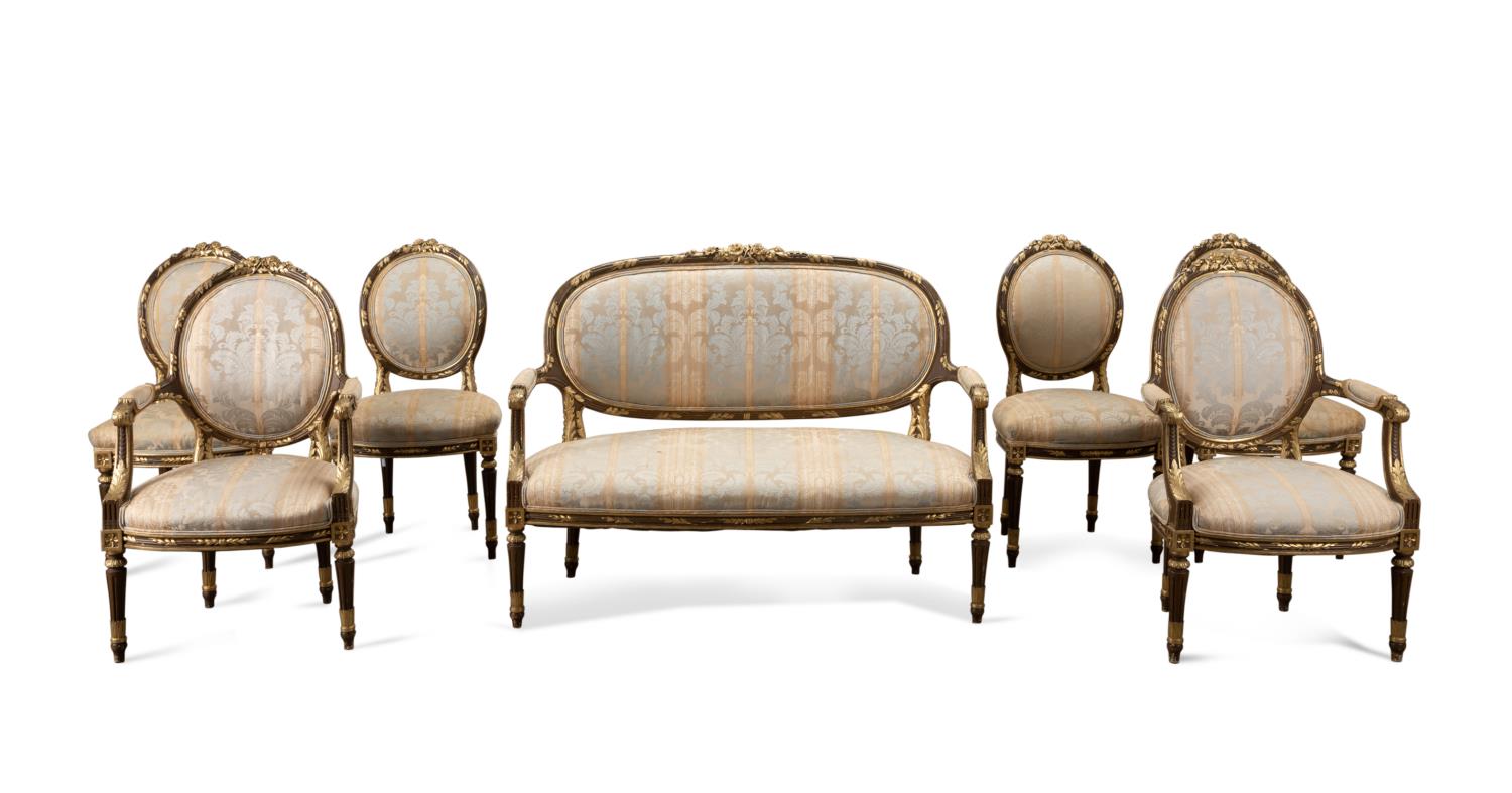 SEVEN PIECE LOUIS XVI STYLE PAINTED 2fa4bc