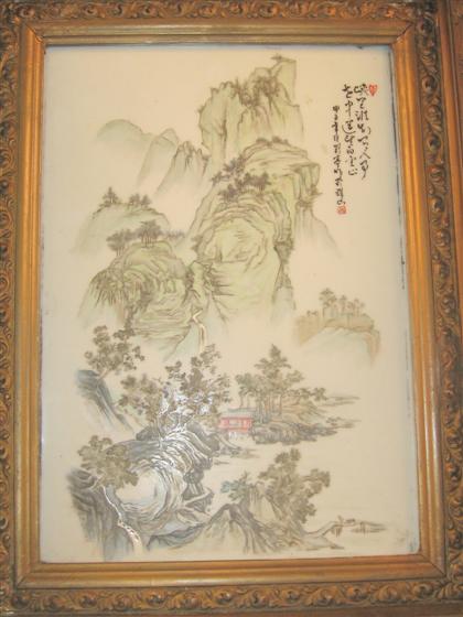 Chinese famille rose porcelain plaque   