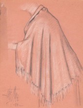 FRANCIS LUIS MORA, STUDY OF SHAWL, 1894Francis