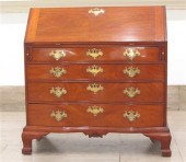 Chippendale walnut oxbow slant front