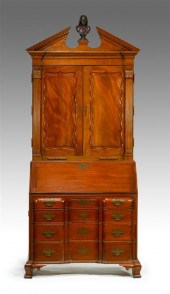 Chippendale-style mahogany secretary