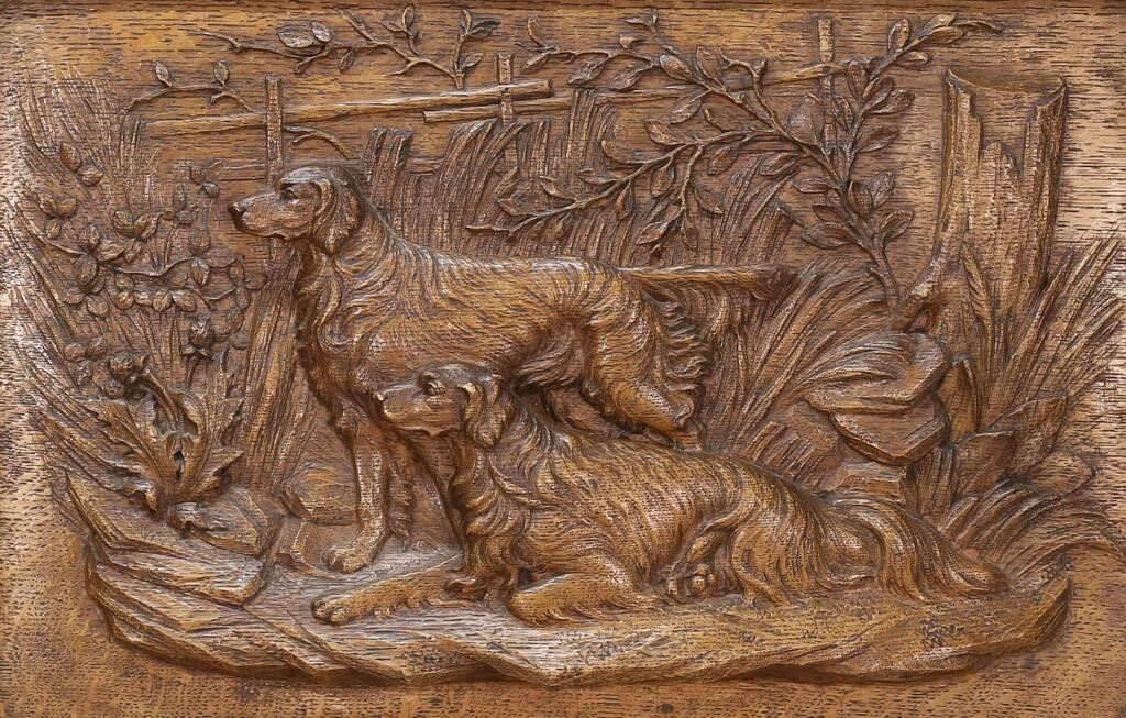 CARVED BLACK FOREST STYLE DOG WALL 2fe8a1