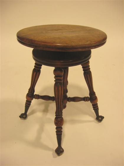 Victorian walnut piano stool  4c6fe