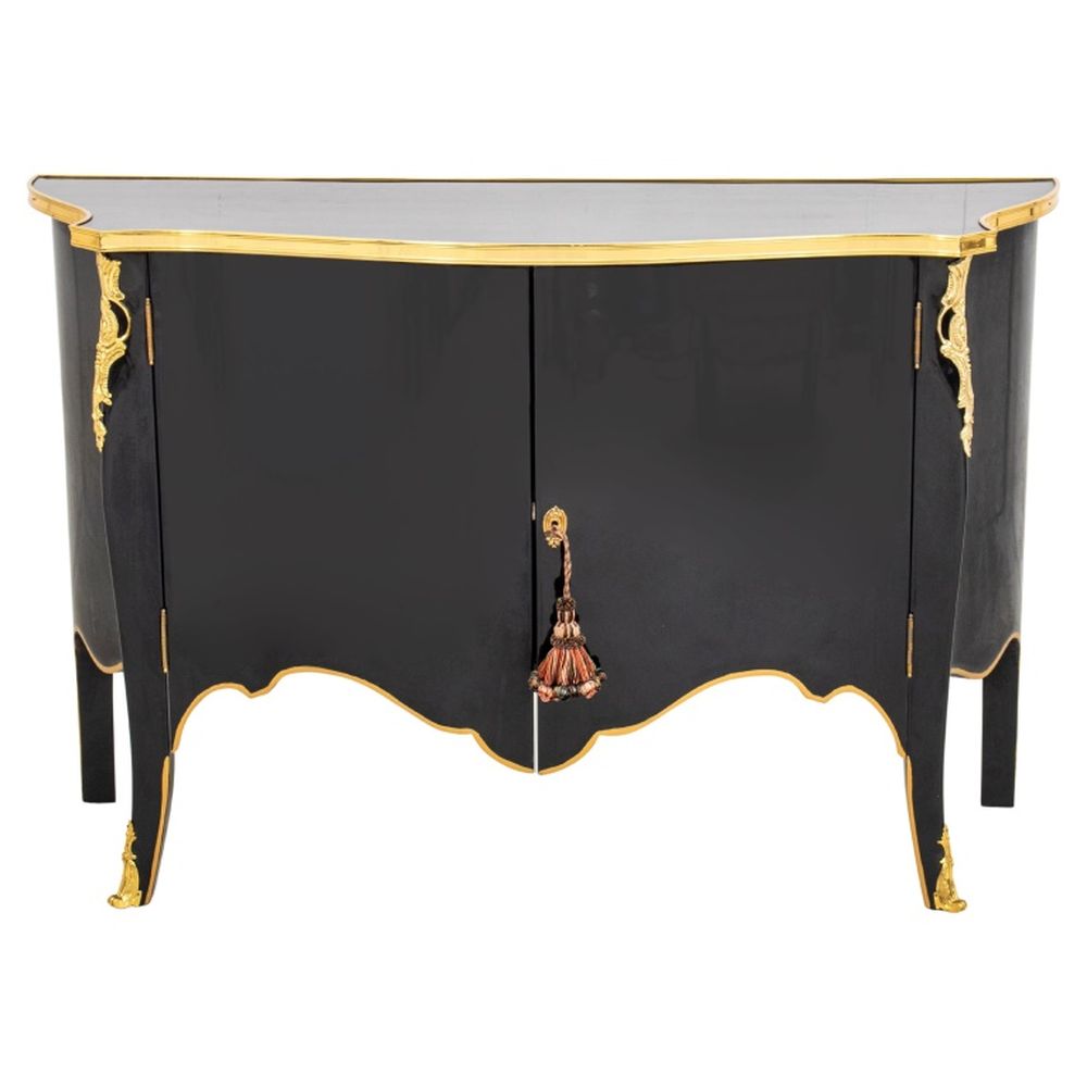 FRENCH LOUIS XV REVIVAL BLACK LACQUER 2fca49