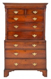 GEORGE III OAK CHEST ON CHEST  2fca6b