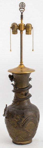 JAPANESE BRONZE VASE MOUNTED AS 2fcaa0
