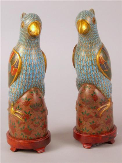 Pair of Chinese cloisonne models