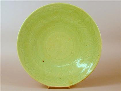 Chinese carved celadon glazed charger 4c81b