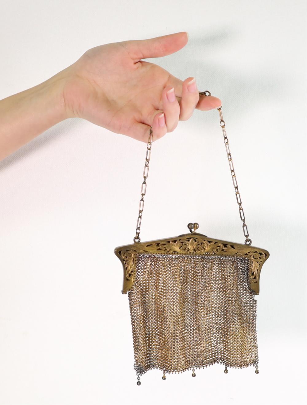 GOLD STERLING MESH PURSE DATED 2ffcfc
