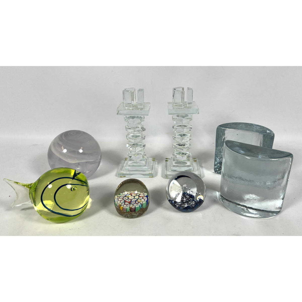 7pc Collection Modern Art Glass  30041a